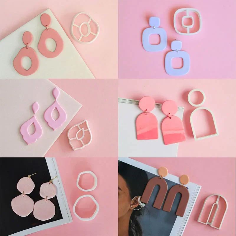 

Soft Pottery Polymer Clay Cutter DIY INS French Earrings Geometric Shape Cutting Die for Stone Sculpture Jewelry Pendant Making