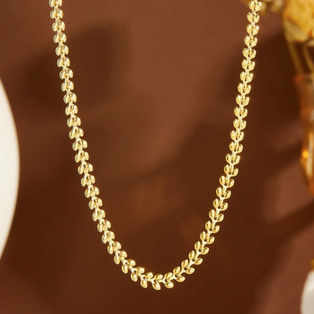 Wholesale 10Pcs 316L Stainless Steel Wheat Link Chain Gold Anti‑Fade Bulk Necklace for DIY Jewelry Craft Making