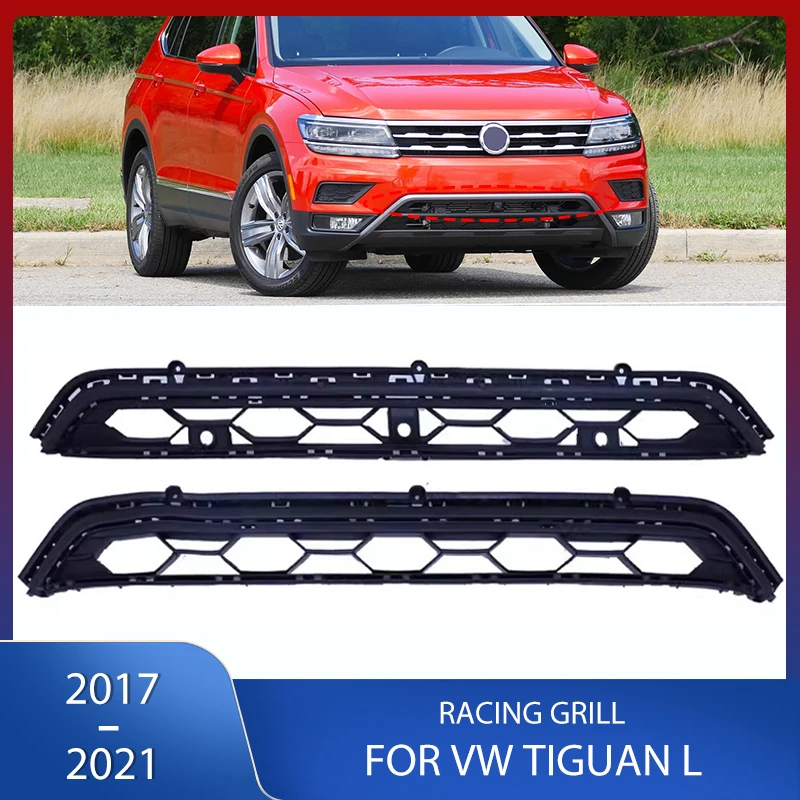 

Car Front Bumper Middle Grille Racing Grill Cover Trim For Volkswagen VW Tiguan L 2017 2018 2019 2020 2021