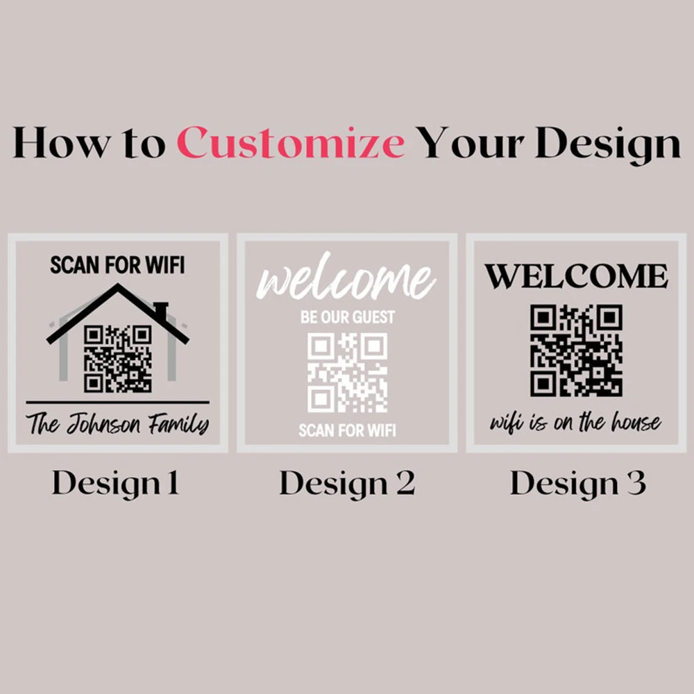 مخصص واي فاي رمز الاستجابة السريعة علامة الزخرفية شخصية واي فاي كلمة المرور عرض اللوحة هدية منزلية جديدة للمنزل مكتب مقهى مطعم #5