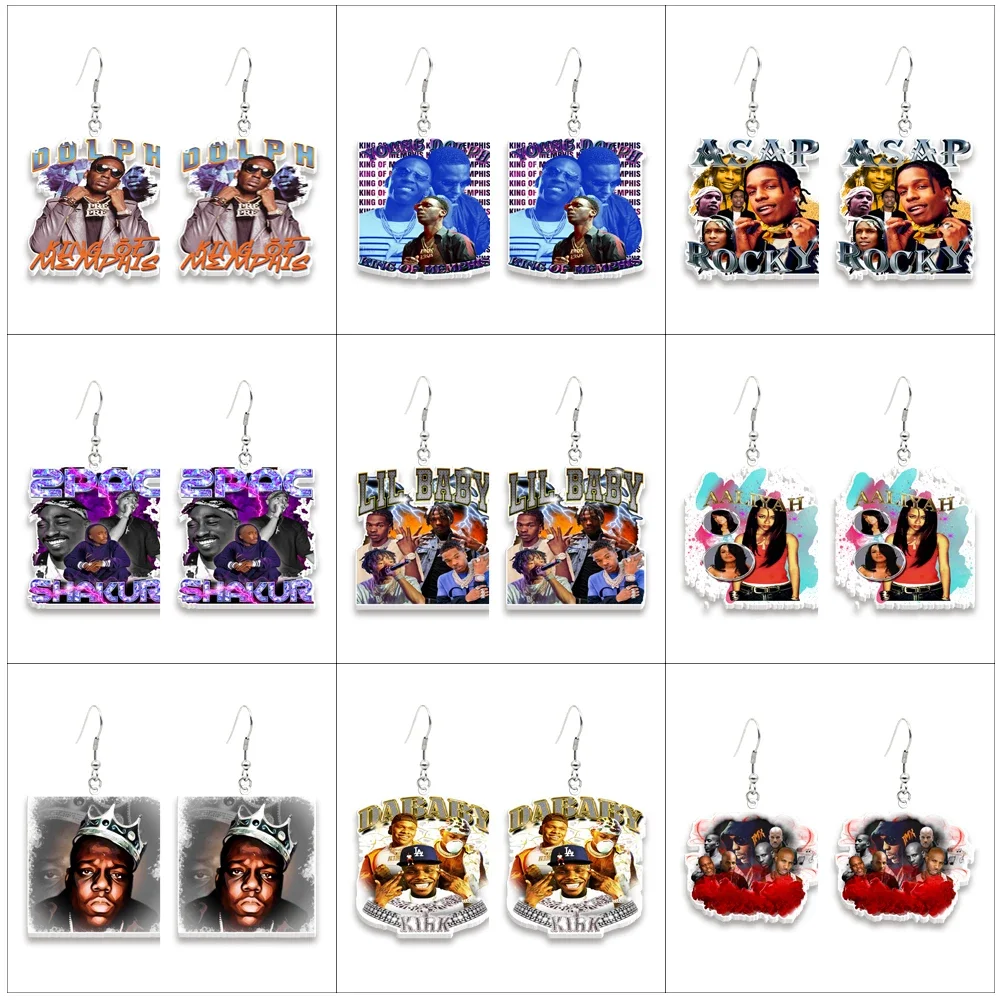 Popular HipHop Style Hook Drop Earring Freestyle Acrylic Drop Earrings For Girl Trendy Earring
