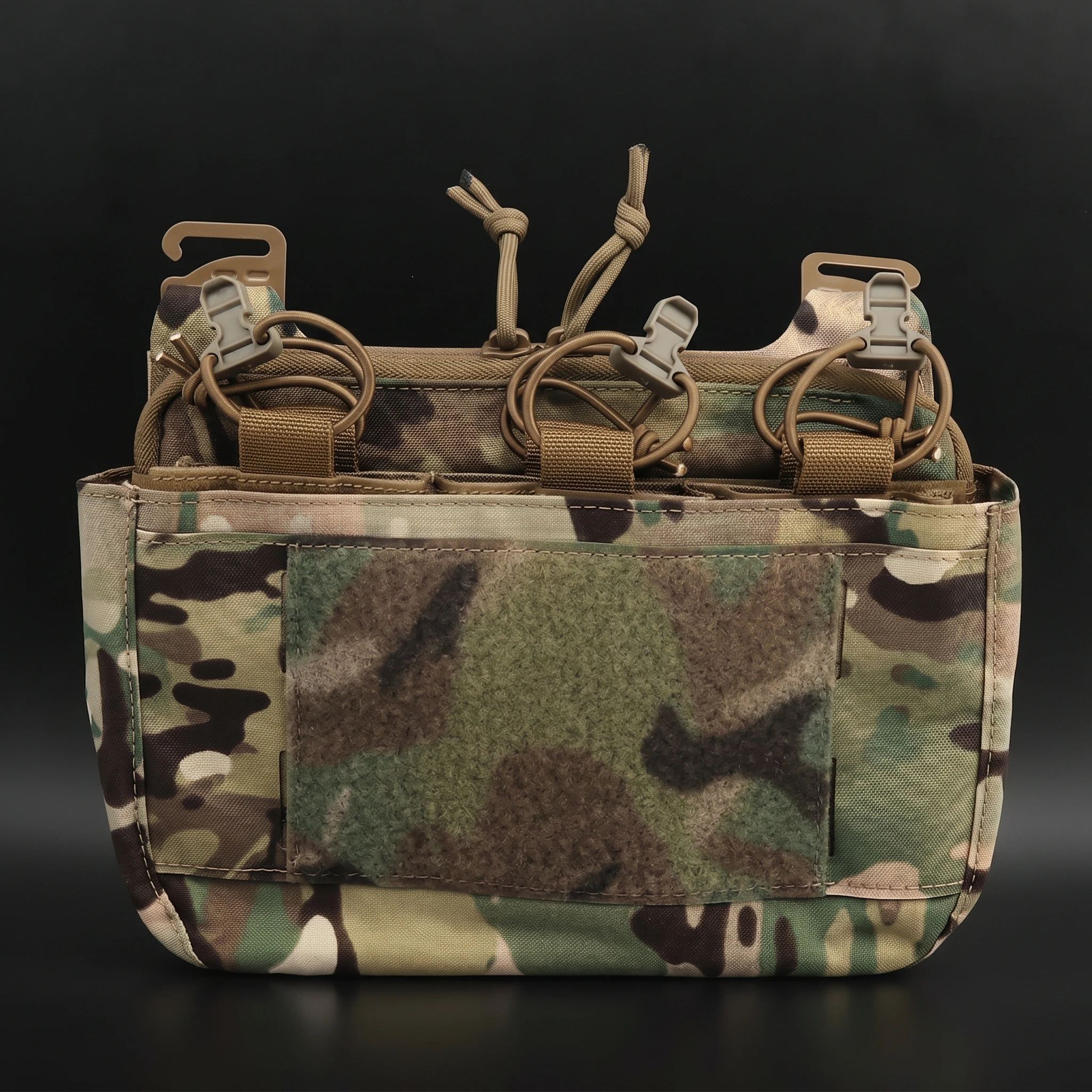 Tactical Front Flap Double Stack Mag Pouch G Shape Hook Abdominal Fanny Pack Triple Magazine Insert Mag Pouch for FCPC FCSK Vest