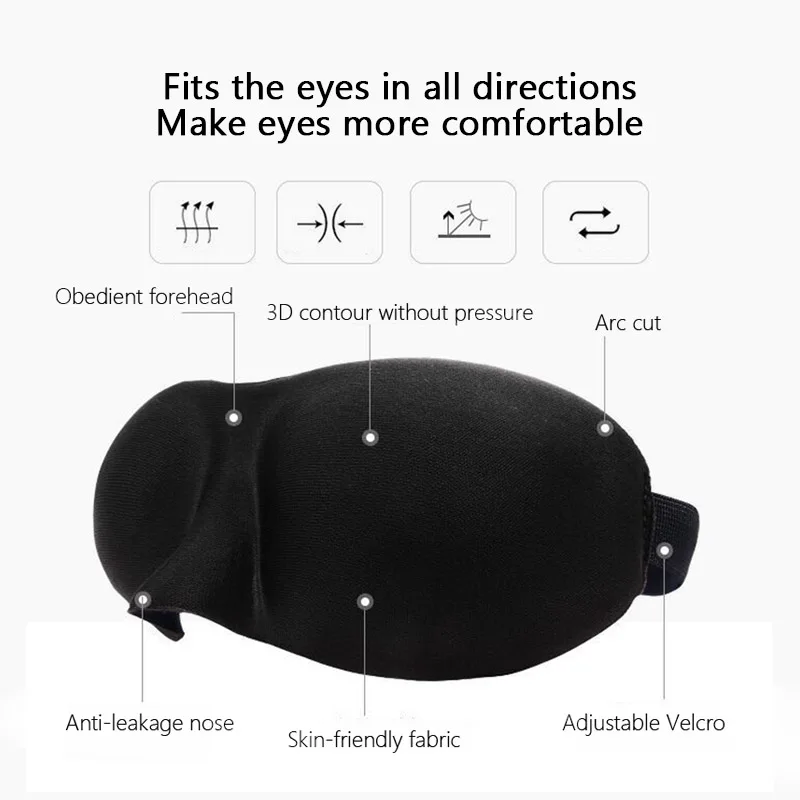 3D Sleeping Mask Block Out light Eye Mask for Sleeping Comfort Eye Shades for Travel Nap Blindfold Sleeping Aid Eye Patch Masks