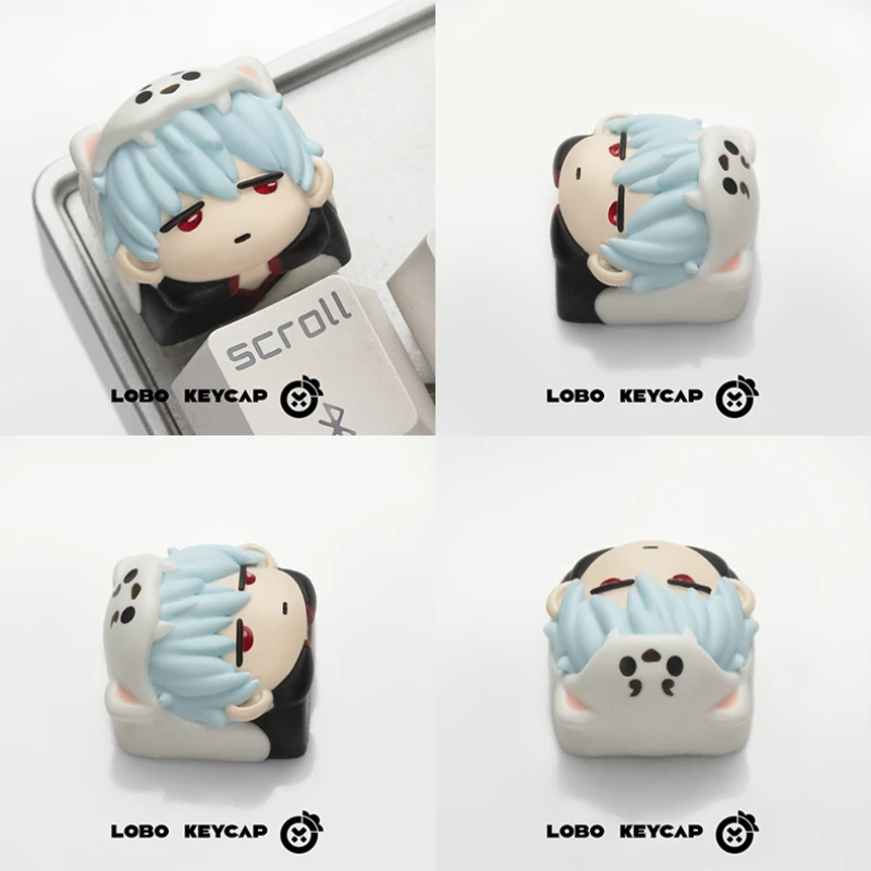 Anime Keycaps Resin Material for Mechanical Keyboard Accessories Sakata Gintoki Hijikata Toushirou GINTAMA Handmade Key Caps