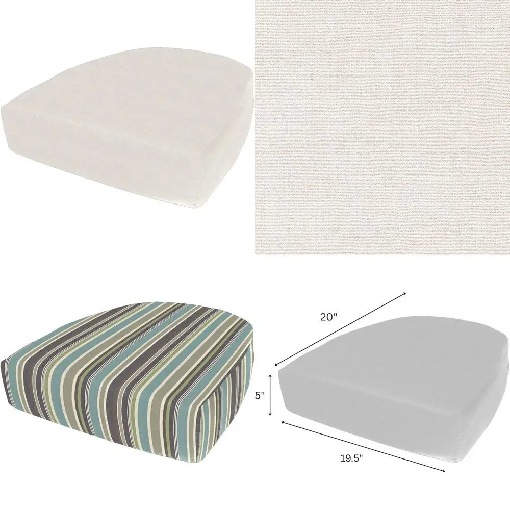 

Durable Outdoor Seat Cushion, 19.5x20x5 Inches, Fade Resistant Fabric, Rounded Back Design for Comfort
