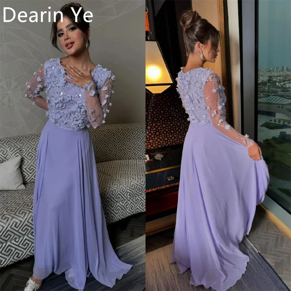 

Customized Prom Gown Dearin Scoop Neckline A-line Floor Length Skirts Lace Bespoke Occasion Dresses Formal Saudi Arabia Evening