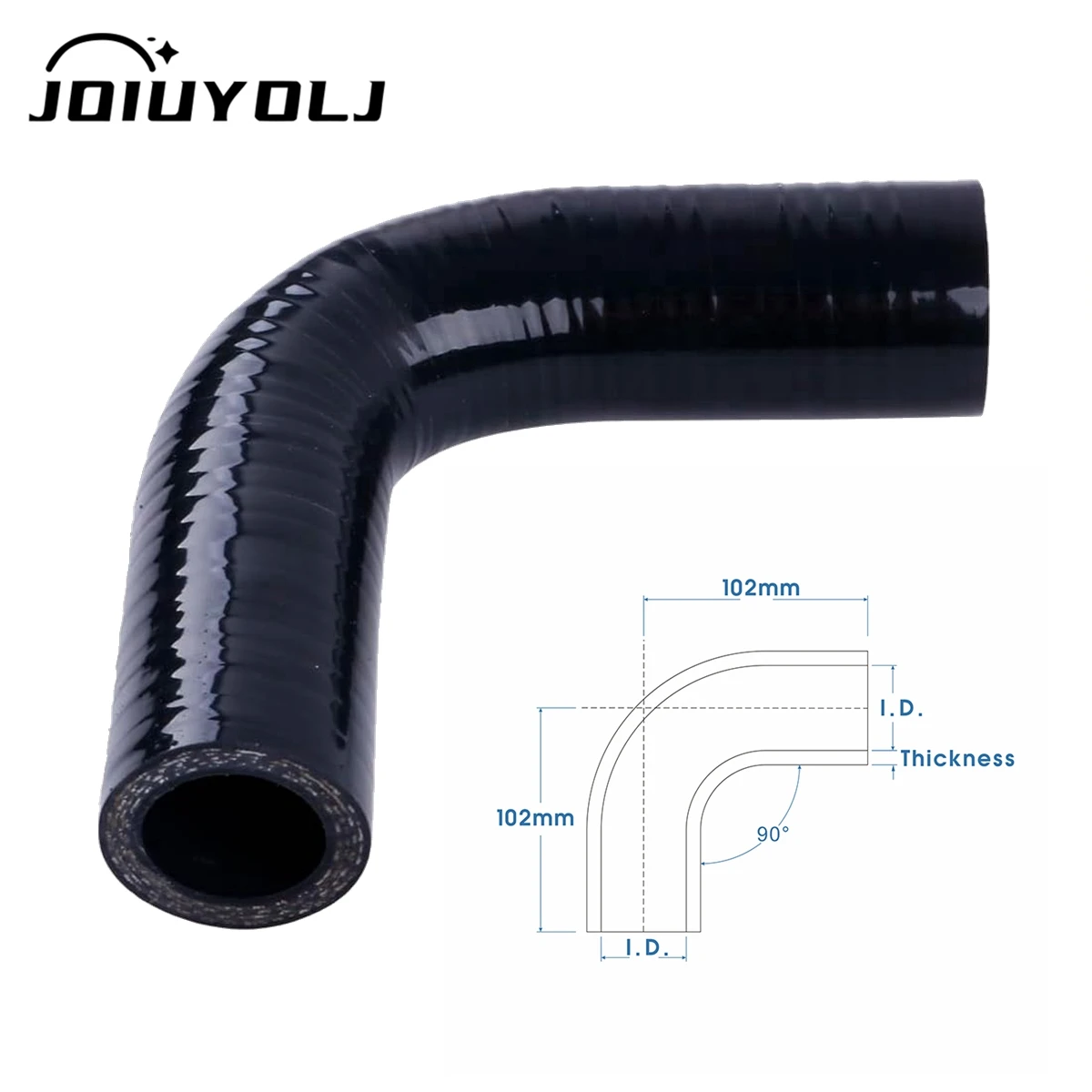 4ply For 90 Degree Elbow General Silicone Coolant Intercooler Pipe Tube Hose ID25mm 38mm 51mm 57mm 64mm 89mm 102mm