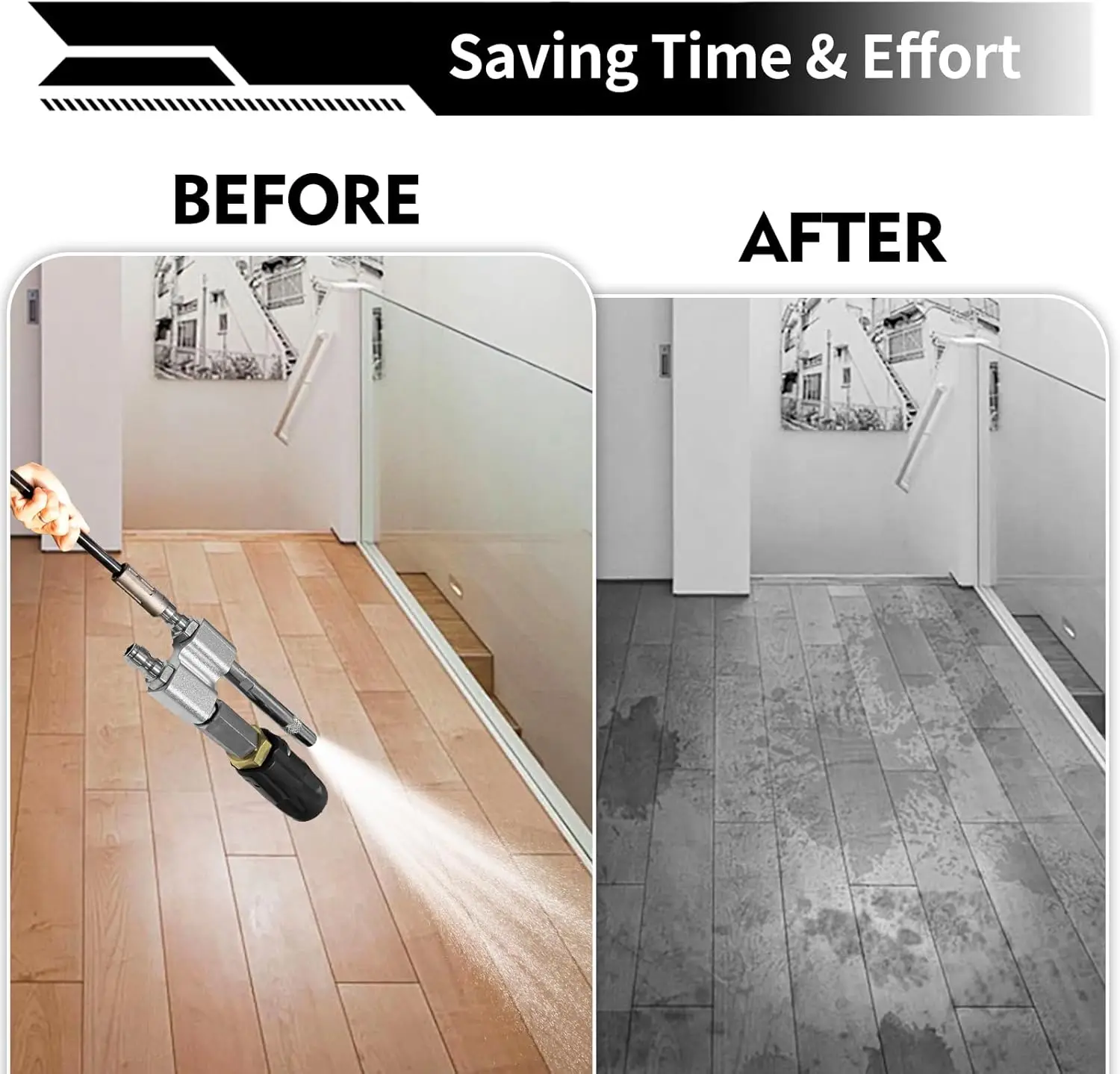 فوهة مطلق النار M5 2 في 1 فوهة غسيل ناعمة قابلة للتعديل لغسالة الضغط 3-7 GPM، توصيل سريع 1/4 بوصة، 0-60 ° نمط الرش #6