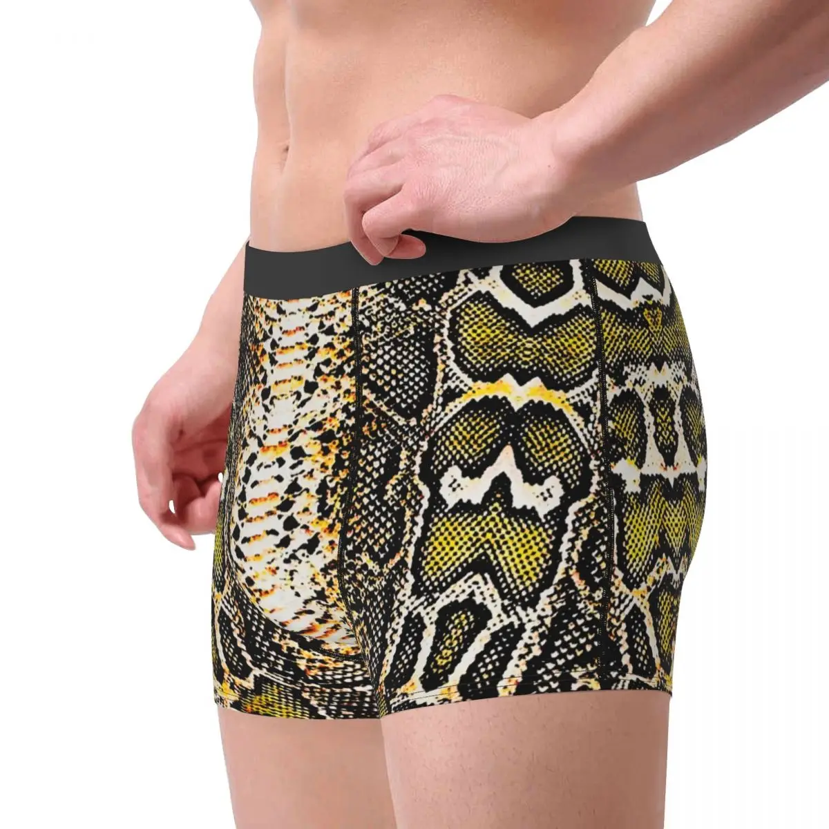 Custom Snake Skin Print Underwear Men Stretch Snakeskin Animal Texture Boxer Briefs Shorts Panties Soft Underpants For Homme