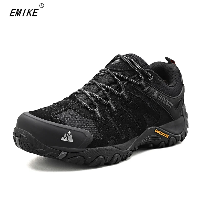 Sneakers Men\'s Hiking Shoes Suede Leather Wear-resistant Outdoor Hunting Shoes Trekking Shoes Walking Mens Tactical Sneakers