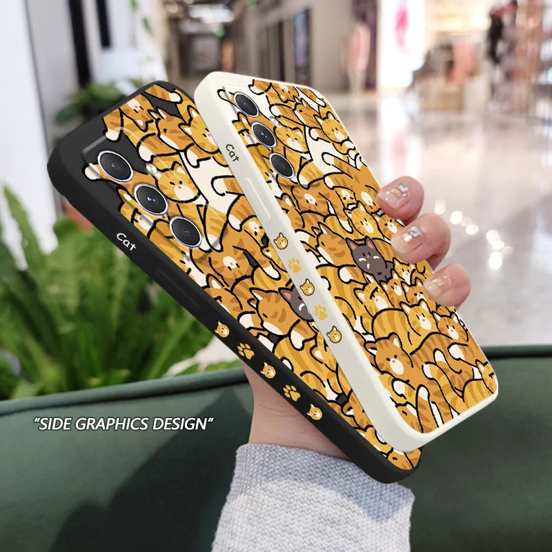 Orange Cats Phone Case For Samsung Galaxy A37 A57 Liquid Silicone Cover
