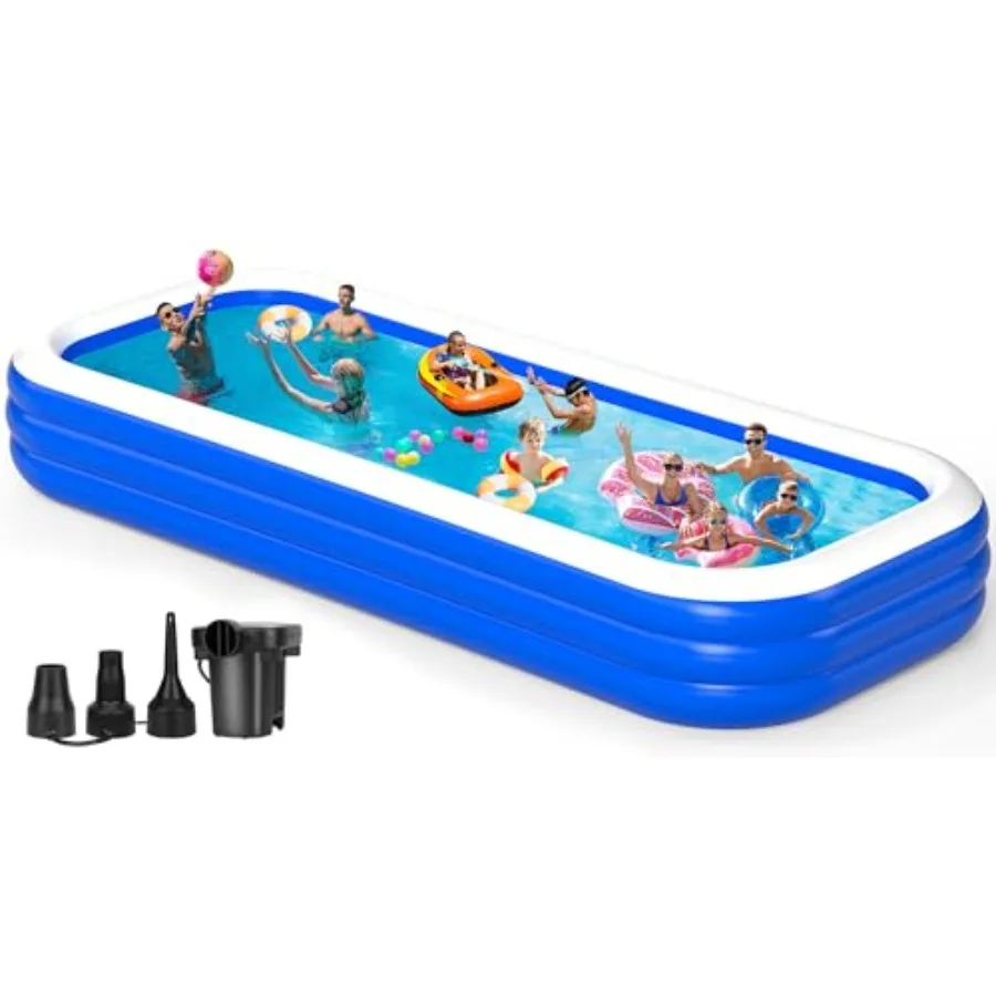 

Large Inflatable Swimming Pool for Adults - 180'' x 76'' x 22'' Blow-Up Pool Oversized Thickened PVC Family Inflatable Pool wit