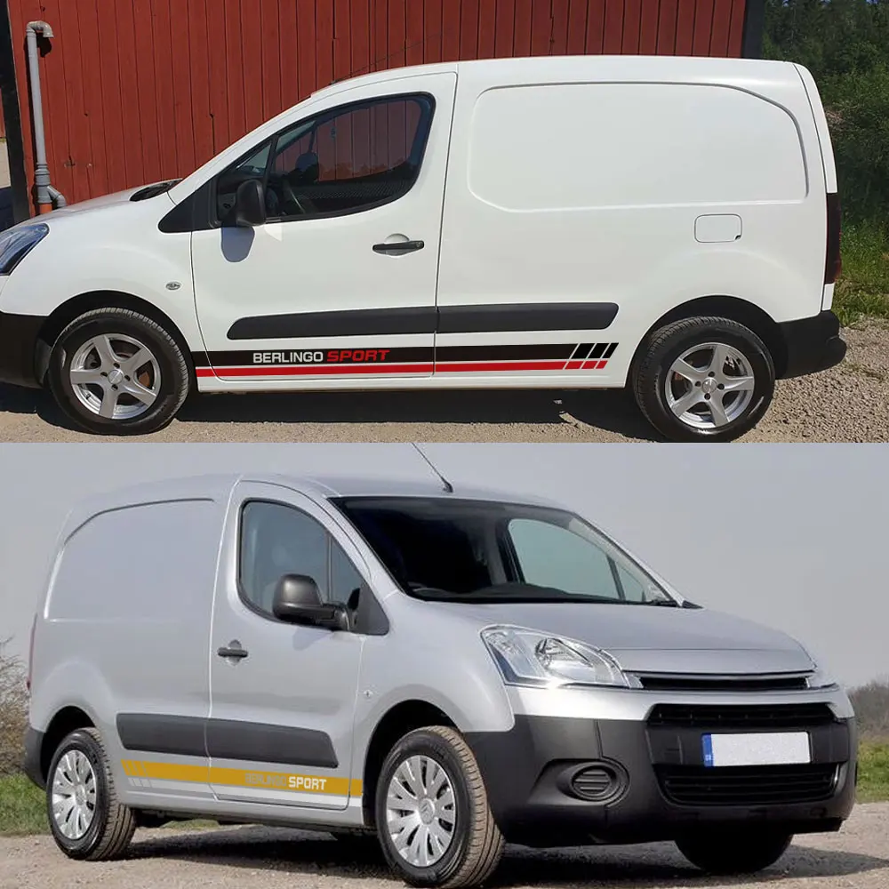 2PCS Car Door Side Line Stickers For Citroen Berlingo K9 Camper Van Parts Tuning Accessories Stripes Graphics Vinyl Decals view 3