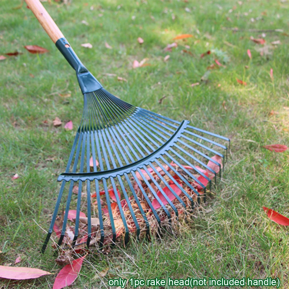 1pc Metal Grass Rake Head Fall Winter Leaf Cleaning Grass Rake Head High Quality Durable Grass Rake Head Gardening Accessories