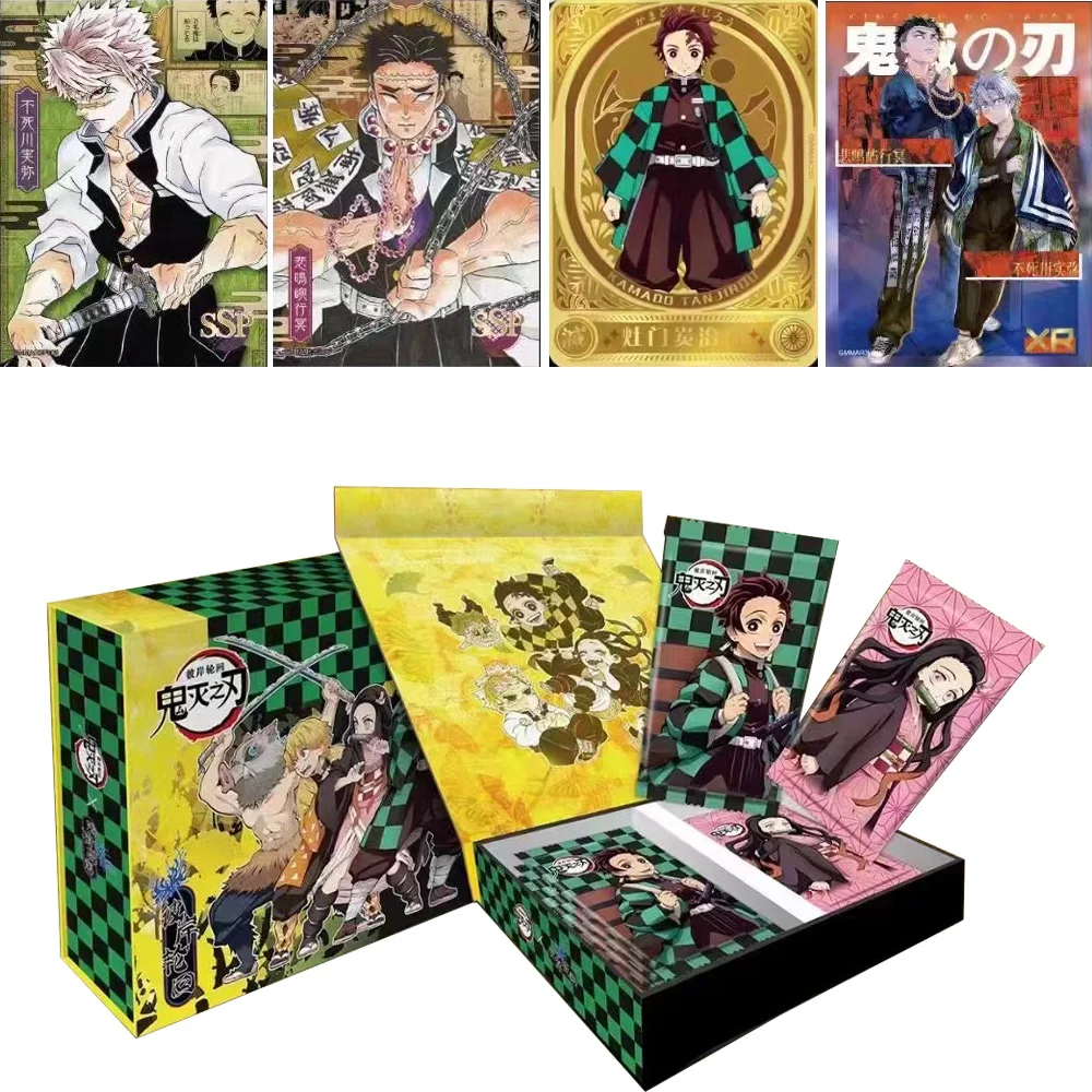 

New Demon Slayer Cards Full Set Diamond Flash Rare SSR SR SSP CP Card Tanjirou Kamado Nezuko Character Collection Card Toy Gift