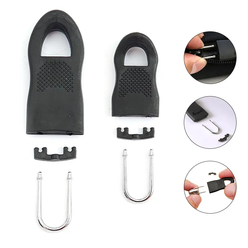 8pcs Replacement Zipper Head Tool-free Removable Zipper Puller for Luggage Schoolbag End Fit Rope Tag Clothing Zip Fixer Broken