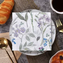 New High-end Two-layer Printed Napkins Colourful Greenery Pure Wood Pulp Paper Towels DIY Handmade Butterfly Bone Bart Paper 20p