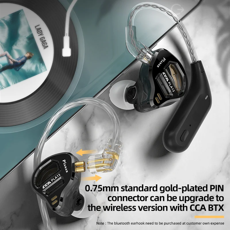 CCA PLA13 سماعة سلكية معدنية في الأذن رصد سماعة أذن HiFi الموسيقى باس أفضل الرياضة تقويم العظام سماعة مع ميكروفون