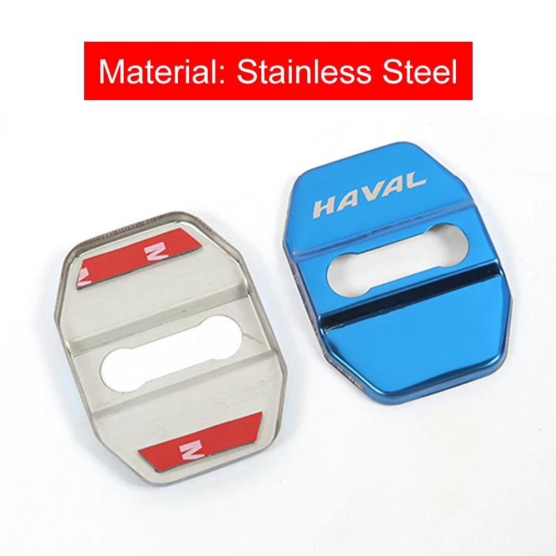 4Pcs Door Lock cover Protect Sticker Emblems For Haval H6 3rd Gen 2021 2022 2023 GT DHT-PHEV  Stainless Steel  Car Accessories