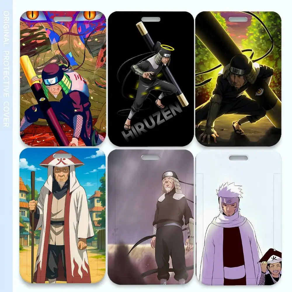 Porta Tarjetas de Identificación Hiruzen Sarutobi Naruto, Porta Credenciales con Cordón, Correa para el Cuello para Negocios, Exposiciones y Escuela