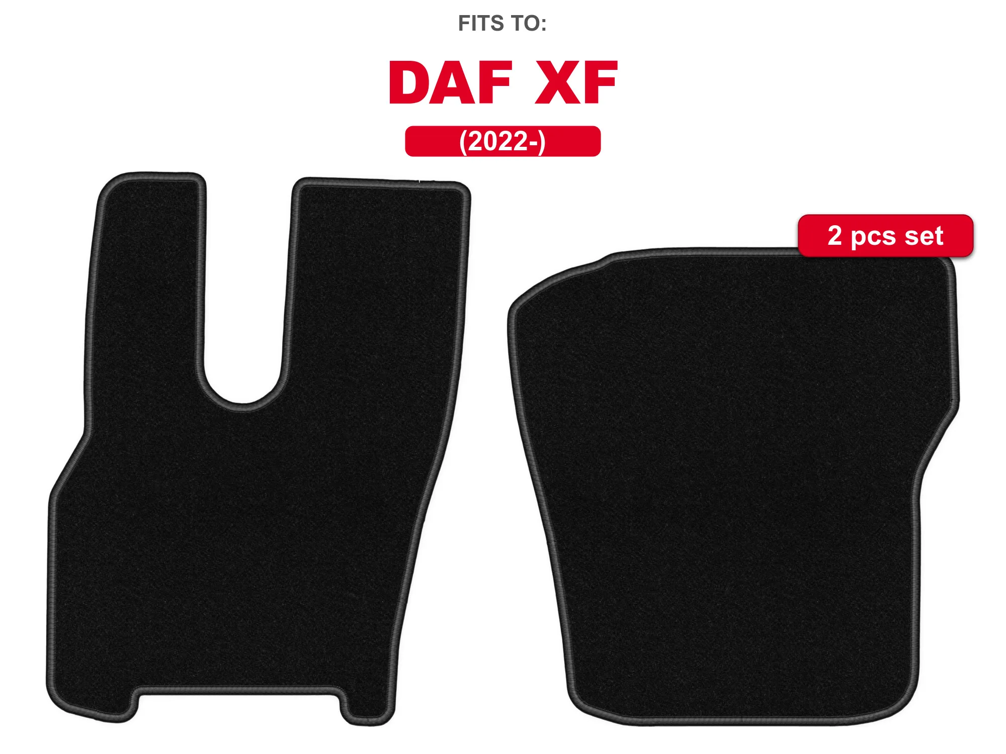 Auto-velourmatten voor: DAF XF 2022- 2 stuks bijpassende automattenset