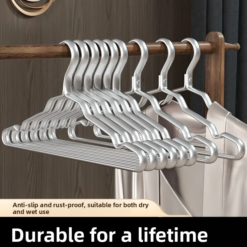 

Вешалка для одежды из космического алюминиевого сплава, нескользящая роскошная серебряная вешалка для одежды из нержавеющей стали