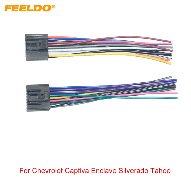 FEELDO Auto Stereo 30Pin ISO Installation Wiring Harness For Chevrolet Captiva Enclave Silverado Tahoe Audio Cable Adapter