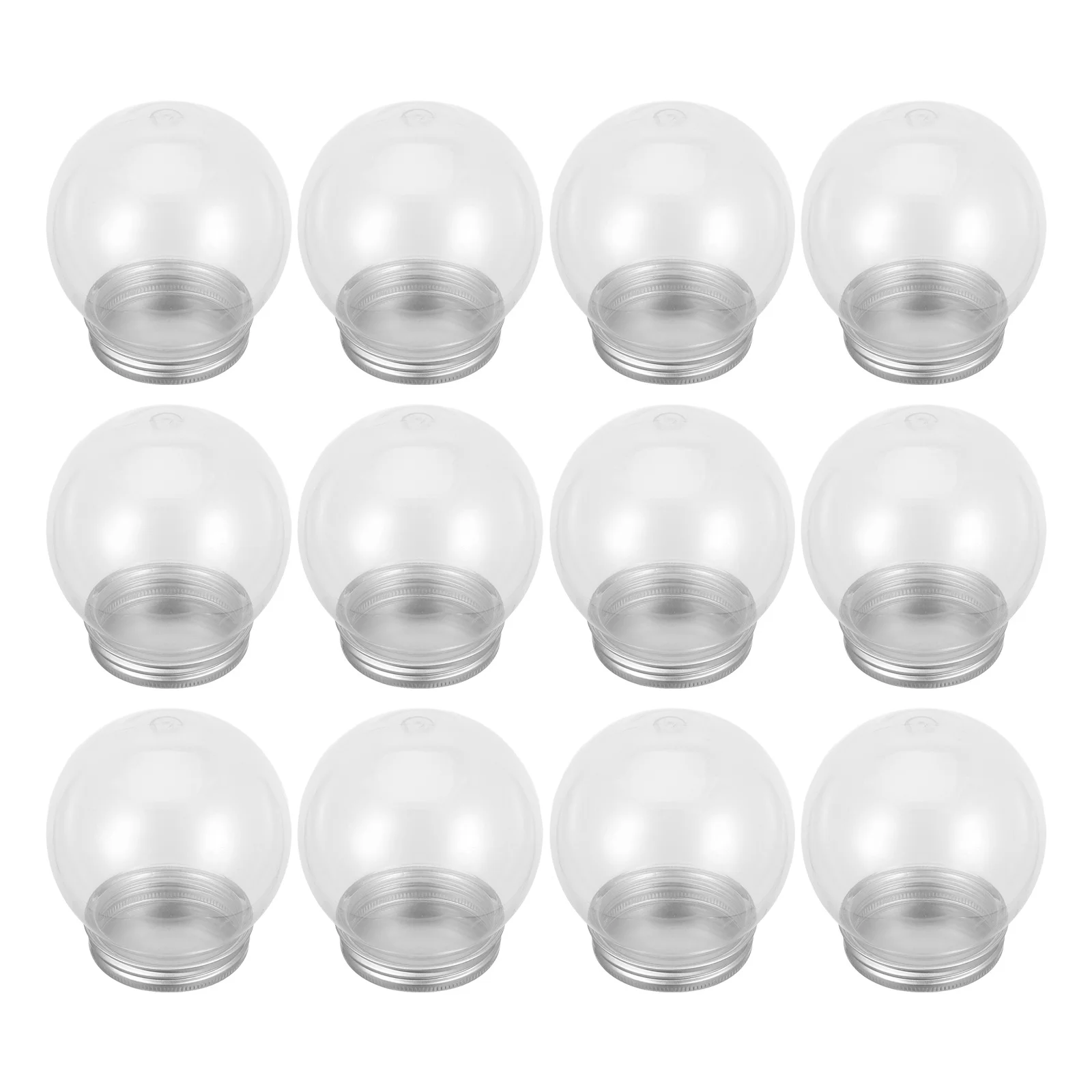 

12Pcs DIY Snow Globe Containers Clear Mini Snow Globes Bulk Transparent Candy Bottles for Creative Crafting and Parties