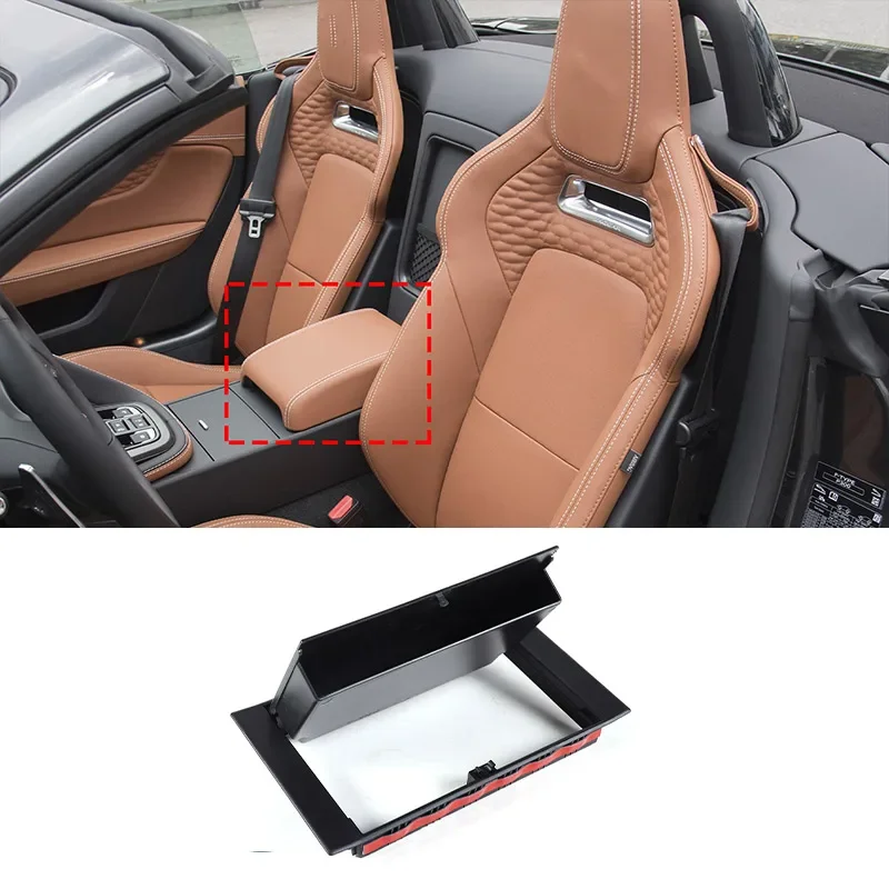 ABS Black For Jaguar F-TYPE 2013-2024 Car Central Control Armrest Box Hidden Storage Box Privacy Storage Box Car Accessories