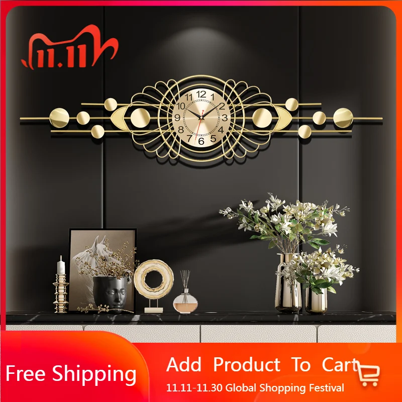 

Бесшумные кварцевые настенные часы, новый дизайн, золотые скандинавские роскошные цифровые настенные часы, художественная роспись, уличный декор, Reloj Pared, украшение для дома