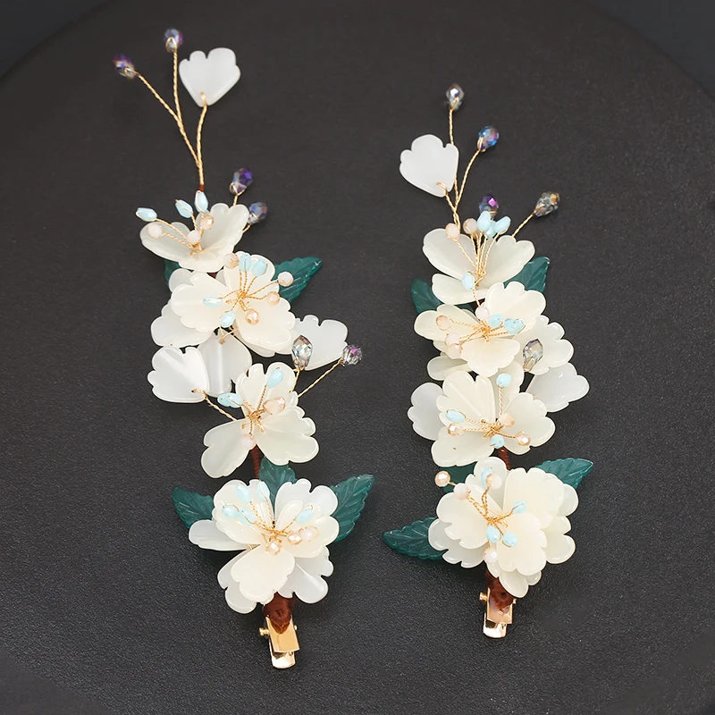 Hanfu hairpin headdress manual edge clip hair antique flower clip classical Chinese dress accessories