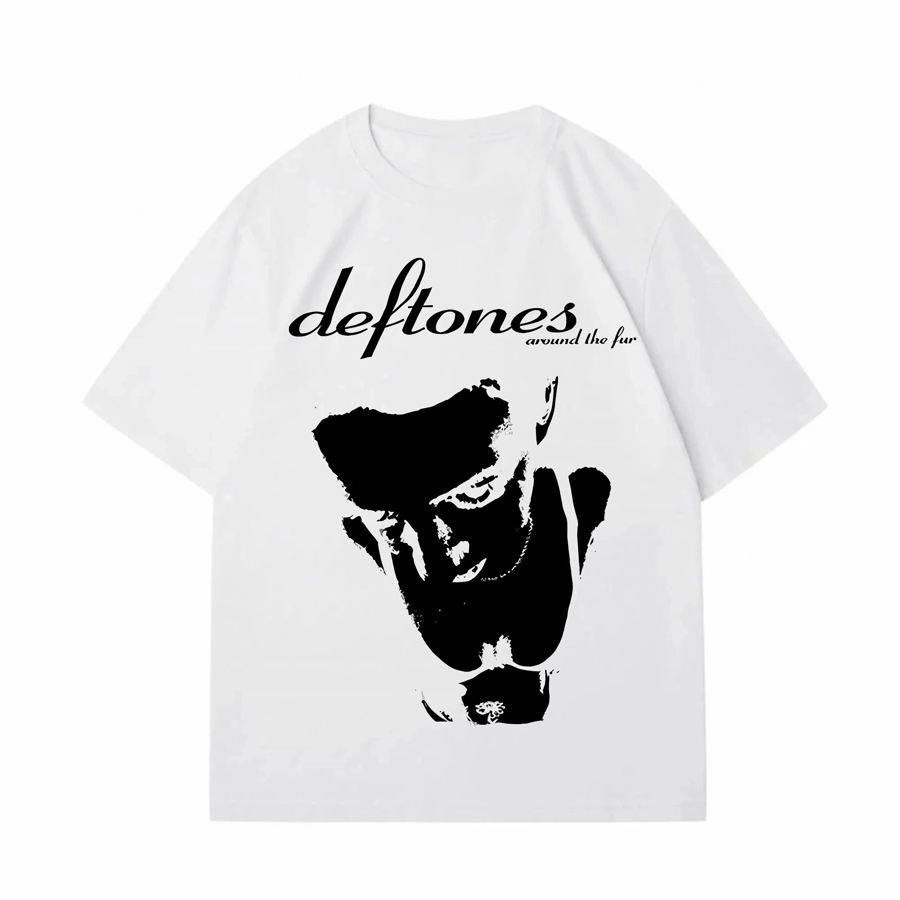 Women T Shirt Deftones Cute Trendy Print Tops Tee Black T-shirt Female Summer 90s Girls Graphic Tee Female Cute Tops Tee