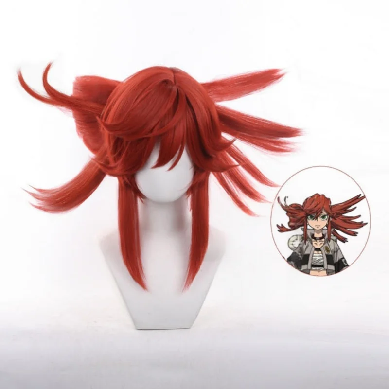 

Gachiakuta Riyo Reaper Cosplay Red Wig Scalp Top High Temperature Fiber Accessories for Women Girls Halloween Anime Party Wig