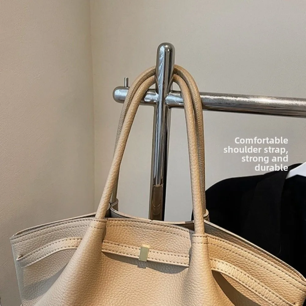 

Luxury French PU Shoulder Bag Large Capacity PU Leather Women Tote Bag Commute Solid Color Underarm Bag Girls