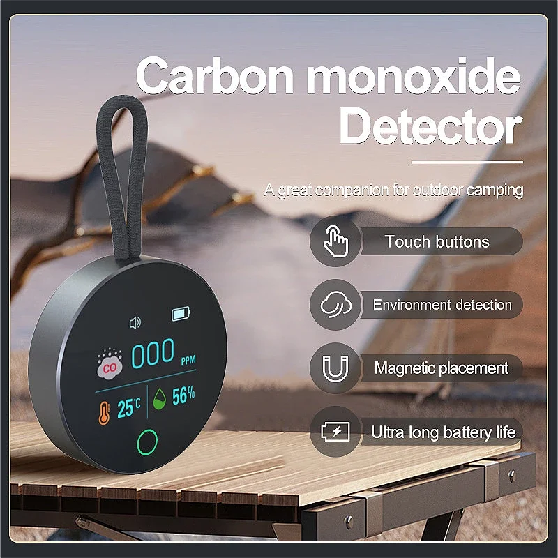 Carbon Monoxide Detector Camping RV Vehicle Mounted CO Detector Household Travel Air Quality Detection