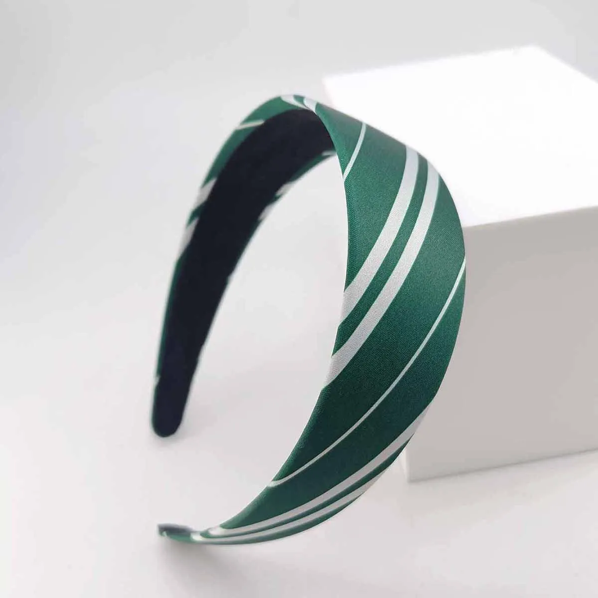 1/4 Stück Magisches College-Zauberer-Slytherin-Kostüm Cosplay-Stil Vintage Haarreif Gestreiftes Mädchen-Seiden-Stirnband Accessoires – Detail 8