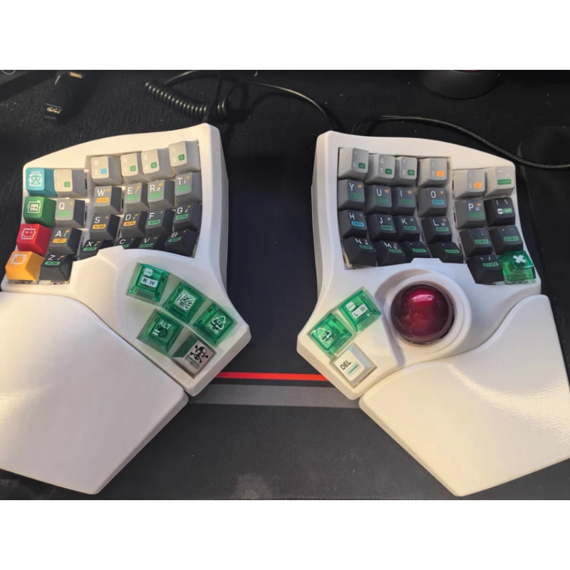 

Charybdis MK2 Trackball Split Keyboard Customized Ergonomic Hot Swappable Bluetooth Dual-mode Wireless Keyboard Supports VIAL