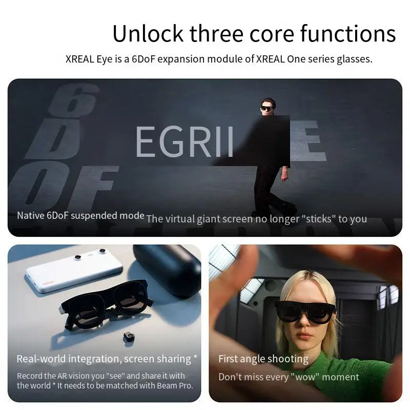 XREAL Eye 6DoF وضع التعليق كاميرا صغيرة عيون افتراضية تسجيل الانصهار الحقيقي لملحقات النظارات الذكية XREAL One AR #2