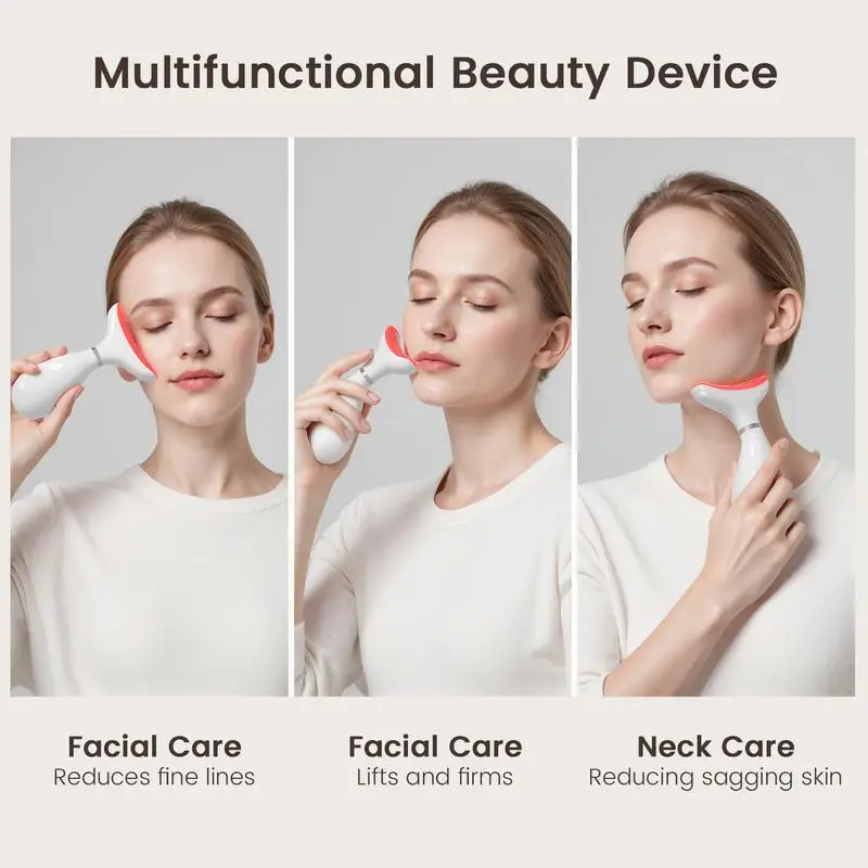 Masseur facial et cou, thérapie par lumière LED 7 couleurs pour le visage, appareil de lifting du visage, outils de massage du visage de beauté pour les soins de la peau