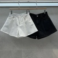 REALEFT Summer Washed High Waist Women's A-line Denim Shorts Pocket White 2025 New Casual Loose Wide Leg Jeans Shorts Female - Image 6