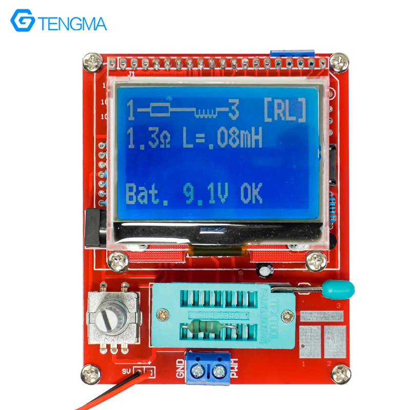 Graphic Transistor Tester Kit LCR Triode ESR PWM Square Wave Signal DIY Parts