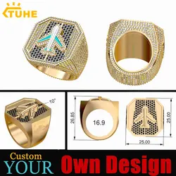 Custom YourOwnDesign Hip Hop Moissanite Ring 925 Silver Custom Made Ring For Men Jewelry