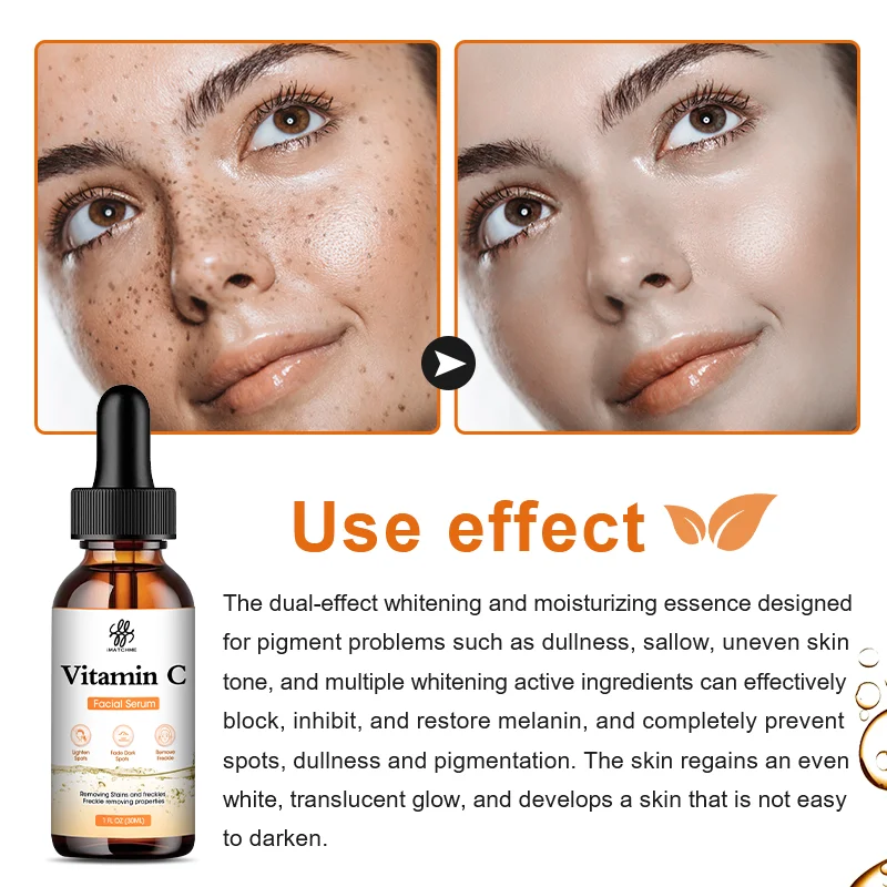 NEW Vitamin C Facial Serum Brighten Skin Lighten Spots Hyaluronic Acid Face Essence Beauty Skin Care Products