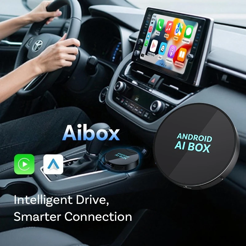 Smart Car AI Box QCM6225 Wired to Wireless CarPlay Android Auto Multimedia Dongle