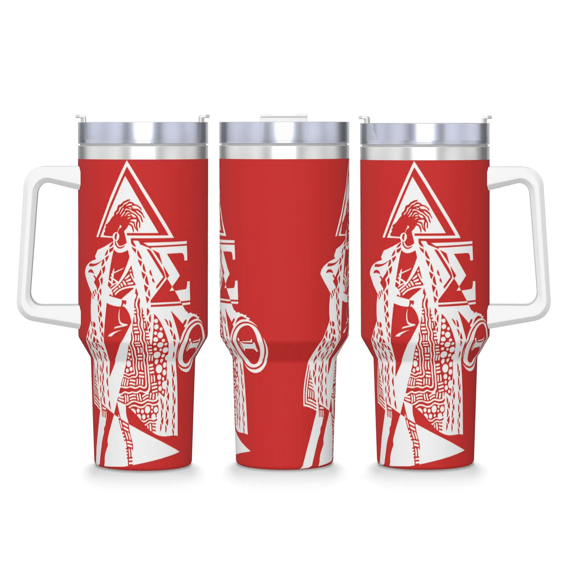 D-Delta Sigma Theta Stainless Steel Tumbler Driving Car Mugs 40oz Thermal Mug Heat Preservation Hot Drinks Milk Tea Water Bottle