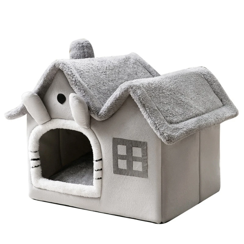 Soft Cotton Cartoon Pet Dog House Kennel Doggy Bed Cushions Basket