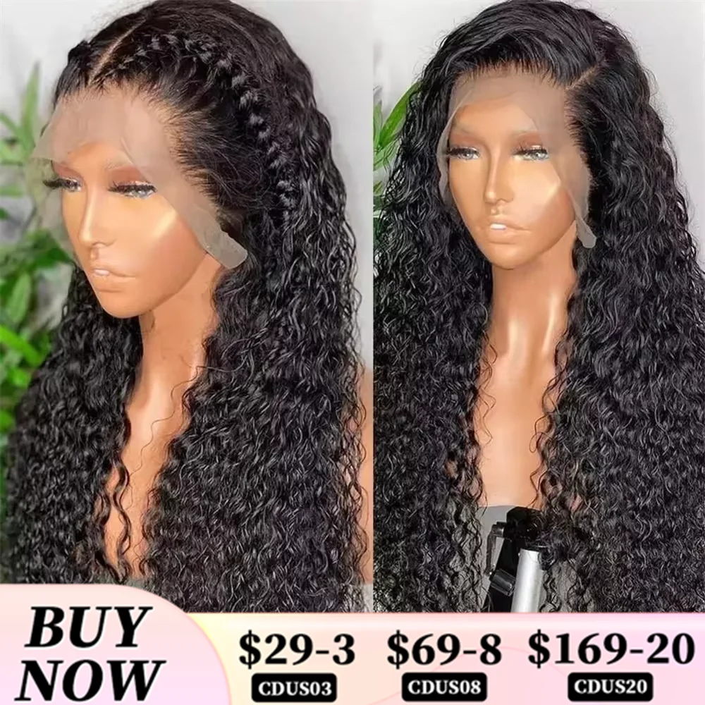 

200% Density 32 38 Inch Deep Wave 13x6 Lace Front Human Hair Wig Loose Water Curly 13x4 Lace Frontal Wig Human Hair For Women