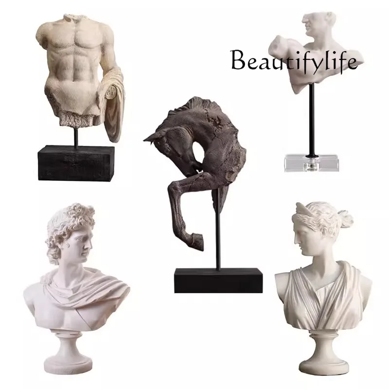 خمر ديفيد فينوس الشكل تمثال نصفي النحت زخرفة نموذج غرفة المعيشة مدخل الحصان رئيس زخرفة #2