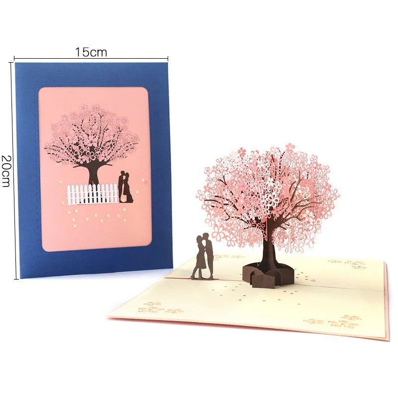 3D Pop-Up Blumen-Grußkarten Hochzeitskarte Jubiläum Erntedankfest Valentinstag Geburtstagsgeschenk Dankeskarte Handgemachte Karten