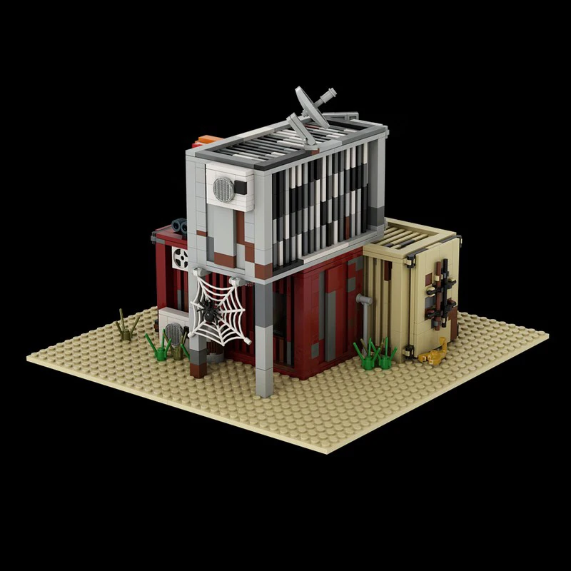 

1395 шт. MOC контейнер-бар в индустриальном стиле для отдыха DIY модель строительные блоки игрушки на день рождения подарок